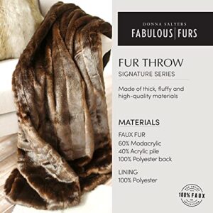 Fabulous-Furs Donna Salyers Couture Mink Faux-Fur Throw Blanket, Soft Blanket, 60x72 in, Fisher
