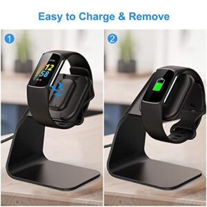 CAVN Charger Dock Compatible with Fitbit Charge 5 / Luxe, Replacement Aluminum Charging Stand Dock Station Base Accessories Cradle with 4.2ft USB Cord for Charge 5/Luxe Smart Watch