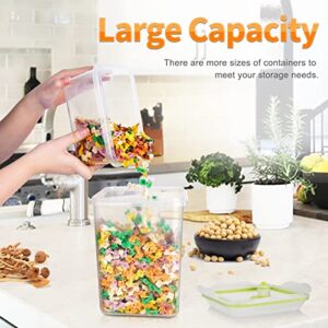 Genteen Vacuum Food Storage Container Set, Air Tight Sealable Containers for Rice, Pasta and Bean - 3 Pack Dry Food Storage Containers with Lids Airtight BPA Free （3.8 Qt+1.27 Qt+0.61 Qt）