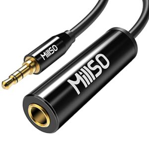 millso 1/4 to 3.5mm instrument cable, trs headphone adapter 6.35mm female to 3.5mm male 1/8 to 1/4 stereo audio adapter for amplifier, guitar, piano, speaker to phone, laptop, headphone - 12inch/30cm