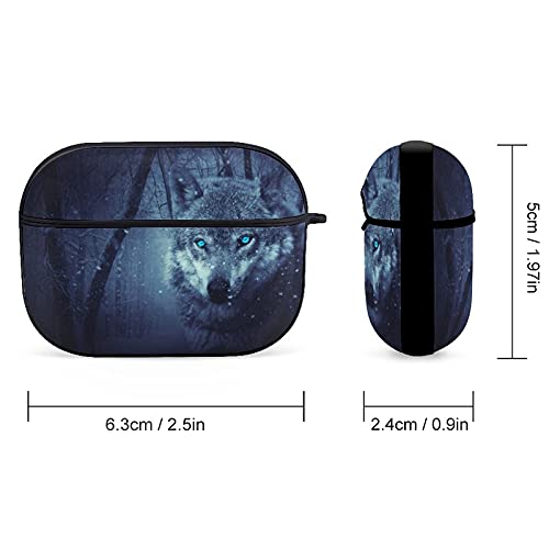 YouTary Forest Black Snowfall Cold Galaxy Wolf Pattern Apple Airpods pro Case Cover with Keychain, AirPod Headphone Cover Unisex Shockproof Protective Wireless Charging