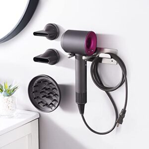 banjekt hair dryer stand for dyson supersonic hair dryer, sus304 dyson hair dryer wall mount, punch- free dyson hair dryer holder dyson hair (silver)