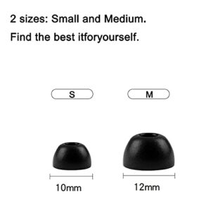 JIML Premium Memory Foam Tips Earbuds for Beats Studio Buds 2021. Comfortable Anti-Slip Eartips Fit in The Charging Case (Black,2 Pairs S/ 2 Pairs M)