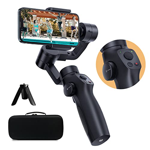 3-Axis Gimbal Stabilizer for iPhone 14 13 12 Pro Max XS X XR Samsung s21 s20 Android Smartphone, Handheld Gimble with Focus Wheel, Phone Stabilizer for Video Recording Vlog - FUNSNAP Capture 2s Combo