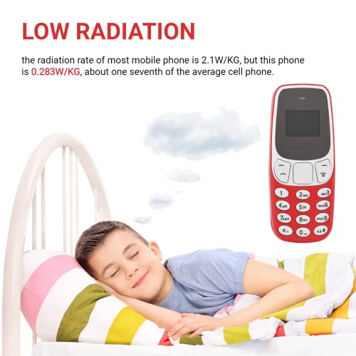 Mini Phone, Small Cell Phone Unlocked Phone Dual SIM Dual Standby Tiny Phone with Built-in Voice Changer, Bluetooth Dialing, Pocket Mini Mobile Phone for Kids Adults (Red)