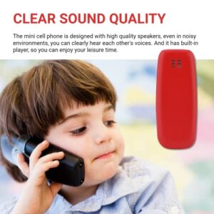 Mini Phone, Small Cell Phone Unlocked Phone Dual SIM Dual Standby Tiny Phone with Built-in Voice Changer, Bluetooth Dialing, Pocket Mini Mobile Phone for Kids Adults (Red)