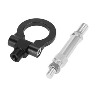 X AUTOHAUX Black Aluminum Alloy Front Bumper Trailer Ring Eye Towing Tow Hook Screw for Volkswagen Golf GTI