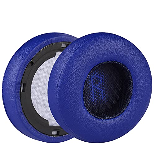 Geekria QuickFit Protein Leather Replacement Ear Pads for JBL E35, E45bt, E45, C45BT Headphones Ear Cushions, Headset Earpads, Ear Cups Repair Parts (Blue)