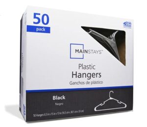 mainstays plastic hangers black - 50 pack
