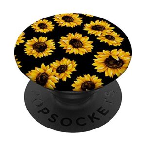 sunflowers yellow pattern phone popper popsockets swappable popgrip