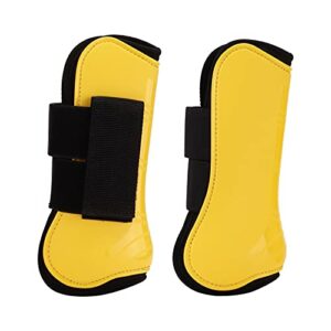 Restokki 2 Pack of Horse Support Boots Ventilated Breathable and Jump Leg Boots Protection Support Wrap Comfortable and Adjustable Horse Tendon Safe Leg Protection (22.00 * 20.00 * 5.00-Yellow)