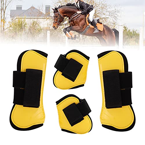 Restokki 2 Pack of Horse Support Boots Ventilated Breathable and Jump Leg Boots Protection Support Wrap Comfortable and Adjustable Horse Tendon Safe Leg Protection (22.00 * 20.00 * 5.00-Yellow)