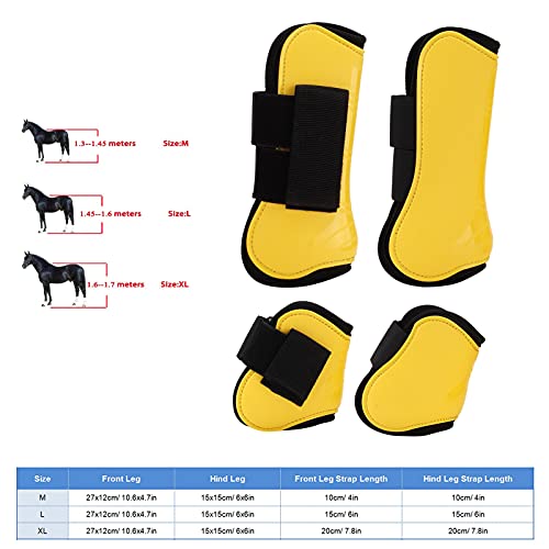 Restokki 2 Pack of Horse Support Boots Ventilated Breathable and Jump Leg Boots Protection Support Wrap Comfortable and Adjustable Horse Tendon Safe Leg Protection (22.00 * 20.00 * 5.00-Yellow)