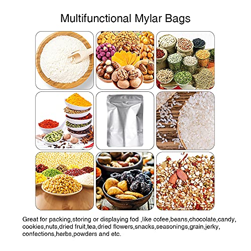 3 Sizes Mylar Bags for Food Storage, Reusable Moisture-Proof Aluminum Bags for Packing, Ziplock-Open Mylar Foil Bags Airtight Vacuum Dry-Packs Foods Packing for Food Sample Tea Coffee Seeds Packing Storage(15 PCS)