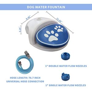 EverBrit Outdoor Dog Water Fountain Step On Water Dispenser Garden Dog Cooling Tool with 2 Nozzles, Always Fresh Water, Sturdy and Easy to Use