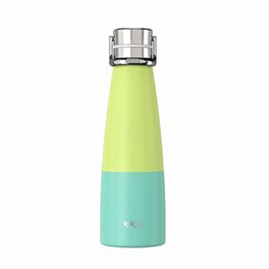 kkf 16oz/10oz double walled stainless steel water bottle with handle, vacuum insulated leak proof water bottle with lid, durable reusable cute travel bottle (exotic mint)