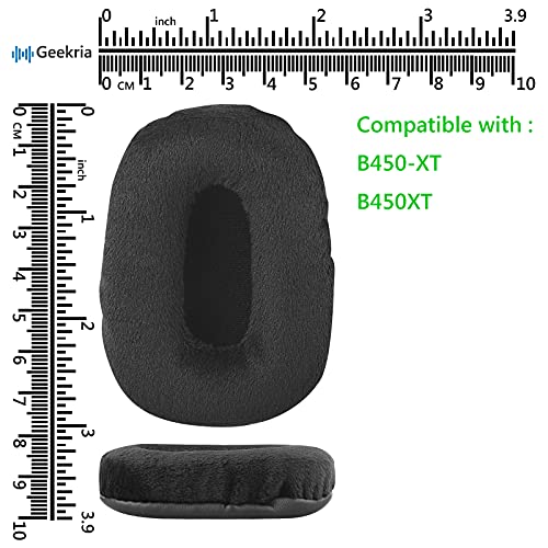 Geekria Comfort Velour Replacement Earpads + Mic Windscreen Foam Compatible with BlueParrott B450-XT, B450XT Headphones Mic Foam Cover + Ear Cushions/Cushion Pad Repair Parts (Black)