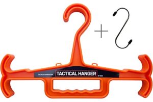 tactical hanger by hice | original heavy duty hanger | 200 lb load capacity | durable high impact resin | for body armor, tactical gear, police gear, military gear, scuba, survival equipment (orange)