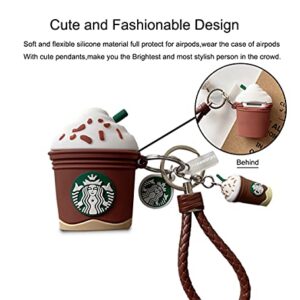 Compatible with AirPod 1/2 Case, Cute 3D Cartoon Funny for Kids Girls Teens Boys Cover, Soft Silicone Fashion Character Skin Cases (Coffee Brown)