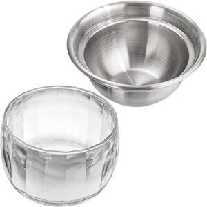 ZENFUN 2 Pack 20 Oz Dip Chiller Bowl with Acrylic Ice Bowl Base, Stainless Steel Ice Chilled Serving Dish Iced Salad Bowl Set for Chilled Pasta, Potato, Dressing, Fruit