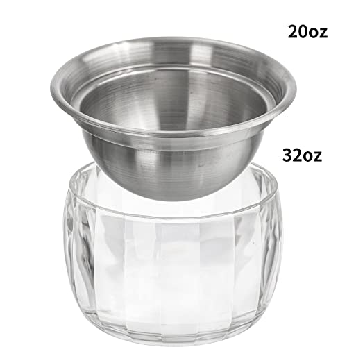 ZENFUN 2 Pack 20 Oz Dip Chiller Bowl with Acrylic Ice Bowl Base, Stainless Steel Ice Chilled Serving Dish Iced Salad Bowl Set for Chilled Pasta, Potato, Dressing, Fruit