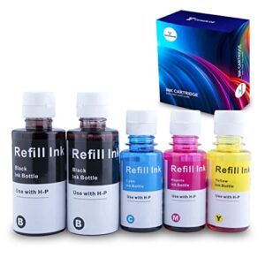 esiwerjob compatible ink bottle replacement for hp 32xl 31 use with smart tank 6001 7001 7005 7301 7602 551 651 570 559 (2bk/ 1c/ 1m/ 1y) 5 pack