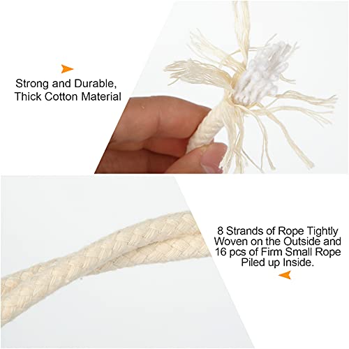 328Ft Cotton Clothesline Rope 1/4 Inch White Cotton Rope Craft Clothesline Cord Craft Heavy Duty Wall Hanging Rope, Soft Clothes Line Rope