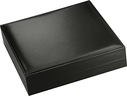 The Jewellery Pak Black Color Big Necklace Chain Gift Box Luxury Soft Touch PU Leather Material Necklace Storage Box Size 6.42 inch(W)6.42〞(D)1.57〞(H)