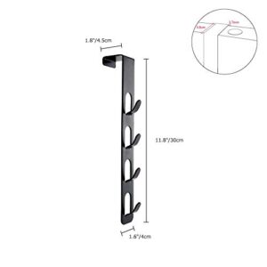 JAMEND CLXP 2 Pack White Coat Hooks, 4 Layers Metal Hats Hanger, Strong Vertical White Coat Hook, Over Door Rack for Hanging Bags Jams Scarf Keys and More.