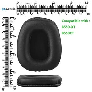 Geekria QuickFit Replacement Earpads + Mic Windscreen Foam Compatible with BlueParrott B550-XT, B550XT Headphones Mic Foam Cover + Ear Cushions/Cushion Pad Repair Parts (Black)