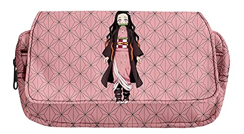 HANDAFA Manga Demon Slayer Pencil Case Anime Kemitsu No Yaibu Pencil Pouch Holder(Nezuko Pink)