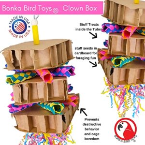 Bonka Bird Toys 3734 Clown Box Medium Bird Toy Conure African Grey Shred Pleasure