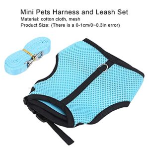 Rabbit Harness Set, Adjustable Buckle Breathable Small Animals Vest Harness Set with Mesh Leash for Rabbit Squirrel Bunny Ferret Guinea Pig(S)