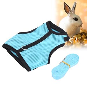 Rabbit Harness Set, Adjustable Buckle Breathable Small Animals Vest Harness Set with Mesh Leash for Rabbit Squirrel Bunny Ferret Guinea Pig(S)