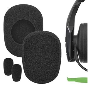 geekria comfort foam replacement ear pads + mic windscreen foam compatible with blueparrott b450-xt, b450xt headphones mic foam cover + ear cushions/cushion pad repair parts (black)