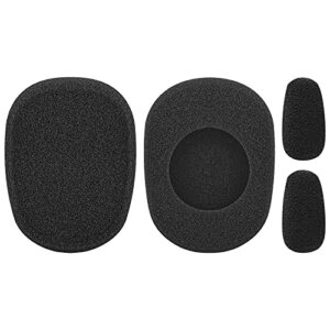 Geekria Comfort Foam Replacement Ear Pads + Mic Windscreen Foam Compatible with BlueParrott B450-XT, B450XT Headphones Mic Foam Cover + Ear Cushions/Cushion Pad Repair Parts (Black)