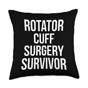 funny hospital gifts for patients & cute designs rotator cuff survivor after surgery get well soon throw pillow, 18x18, multicolor