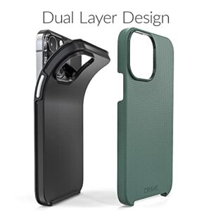 Crave Dual Guard for iPhone 13 Pro Max, Shockproof Protection Dual Layer Case for Apple iPhone 13 Pro Max (6.7") - Forest Green
