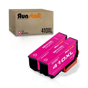 run star 2 pack 410xl magenta remanufactured ink cartridge replacement for epson 410xl t410xl use for epson expression xp-530 xp-630 xp-635 xp-640 xp-830 xp-7100 printer (2 magenta)