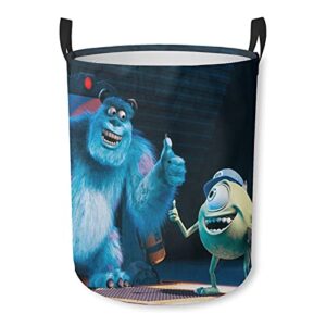 yunlenb cartoon character monsters inc one size laundry basket foldable oxford cloth foldable laundry basket storage box storage basket with handles for clothes, toys,, white