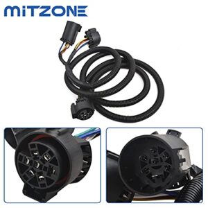 MITZONE 7-Foot 7-Pin Vehicle-Trailer Wiring Plug Harness Extension Compatible with Chevy/Dodge/Ford/GMC/Nissan/Toyota/Ram for Fifth-Wheel and gooseneck Trailers [Truck Bed Extension]