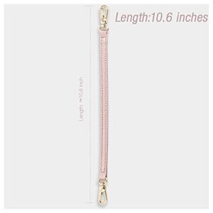 ZVE Purse Wrist Strap Length 27 inches for Wallet Case Sling Purse Handbag, Classic Pebbled Leather Wristlet Strap - Rose Gold