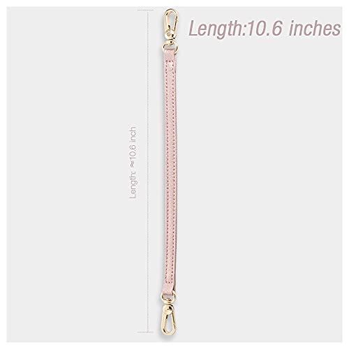 ZVE Purse Wrist Strap Length 27 inches for Wallet Case Sling Purse Handbag, Classic Pebbled Leather Wristlet Strap - Rose Gold