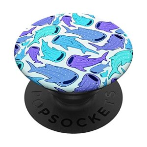 cute shark whale fish animal cool aquatic pattern popsockets swappable popgrip