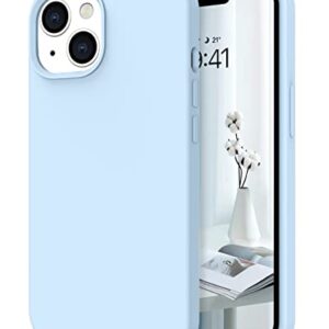 Telaso Compatible with iPhone 13 Case, Liquid Silicone Soft Gel Rubber iPhone 13 Phone Case Slim Fit Cover with Microfiber Lining Shockproof Protective Phone Cases for iPhone 13 6.1 inch, Baby Blue