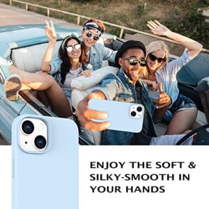 Telaso Compatible with iPhone 13 Case, Liquid Silicone Soft Gel Rubber iPhone 13 Phone Case Slim Fit Cover with Microfiber Lining Shockproof Protective Phone Cases for iPhone 13 6.1 inch, Baby Blue