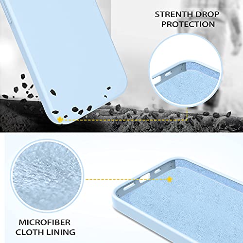 Telaso Compatible with iPhone 13 Case, Liquid Silicone Soft Gel Rubber iPhone 13 Phone Case Slim Fit Cover with Microfiber Lining Shockproof Protective Phone Cases for iPhone 13 6.1 inch, Baby Blue