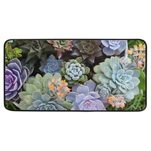 kfbe succulents plant area rugs 39x20 inch carpet for kitchen, bathroom, laundry room, bedroom (20809835)