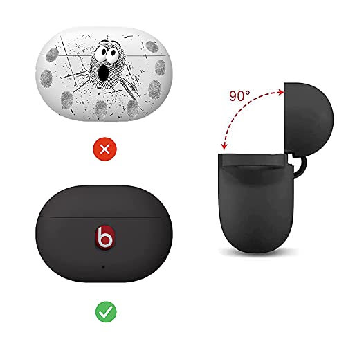 LiZHi Silicone Case Cover for 2021 New Beats Studio Buds, Anti-Lost Shockproof Protective Case Cover for Beats Studio Bud with Keychain Easy Carrying Replacement Case with Carabiner (Black)