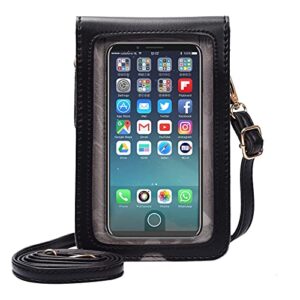 ALUWU Touchscreen Cell Phone Purse Small Crossbody Wallet Bag rfid Mini Pouch Black